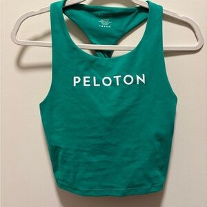Peloton Cadent Twist Back Crop Tank Green Small